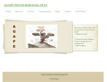 Tablet Screenshot of agapepsychservices.com